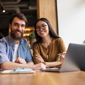 young couple budgeting