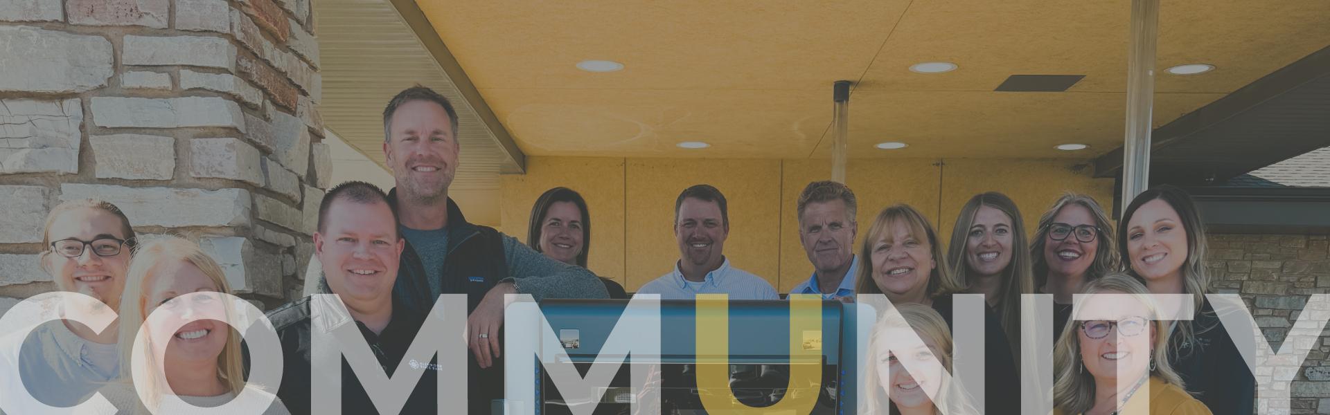 group photo with community text